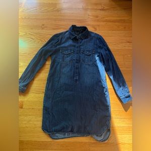 White House Black Market Denim Long Sleeve Dress- 4